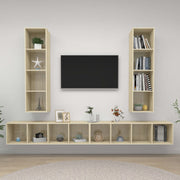 Wall - mounted TV Cabinets 4 pcs Sonoma Oak Engineered Wood - Bargainia.com - 8720286591956 - 3079892