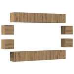 Wall Mounted TV cabinets 8 pcs Artisan Oak Engineered Wood - Bargainia.com - 