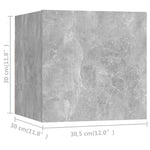 Wall Mounted TV Cabinets 8 pcs Concrete Grey 30.5x30x30 cm - Bargainia.com - 