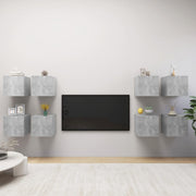 Wall Mounted TV Cabinets 8 pcs Concrete Grey 30.5x30x30 cm - Bargainia.com - 8720286574522 - 3079159