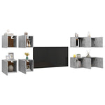 Wall Mounted TV Cabinets 8 pcs Concrete Grey 30.5x30x30 cm - Bargainia.com - 