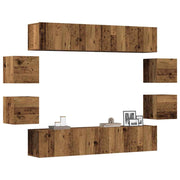 Wall Mounted TV cabinets 8 pcs Old Wood Engineered Wood - Bargainia.com - 8721158759474 - 3328949