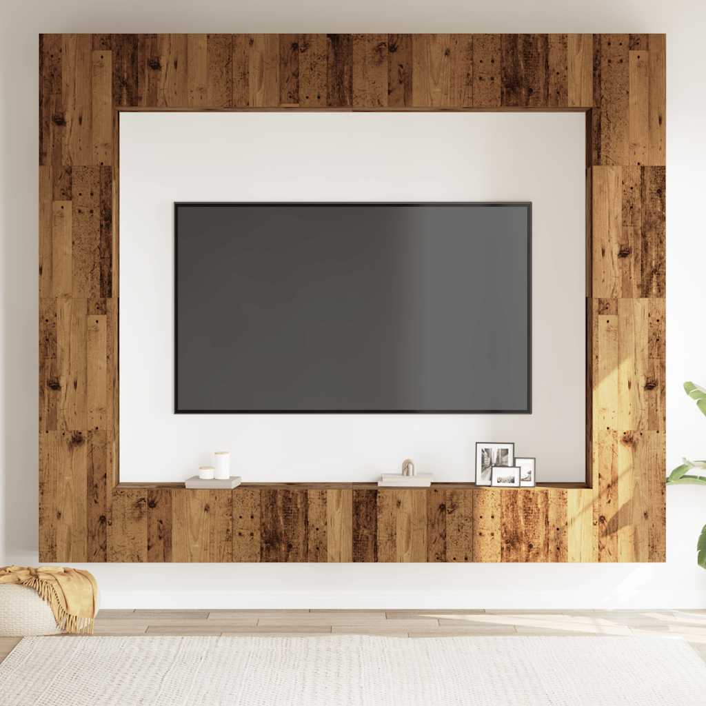 Wall Mounted TV cabinets 8 pcs Old Wood Engineered Wood - Bargainia.com - 8721158759535 - 3328955