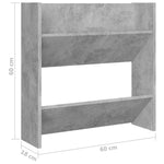 Wall Shoe Cabinet Concrete Grey 60x18x60 cm Engineered Wood - Bargainia.com - 