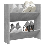 Wall Shoe Cabinet Concrete Grey 60x18x60 cm Engineered Wood - Bargainia.com - 