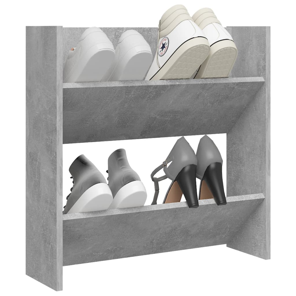 Wall Shoe Cabinet Concrete Grey 60x18x60 cm Engineered Wood - Bargainia.com - 