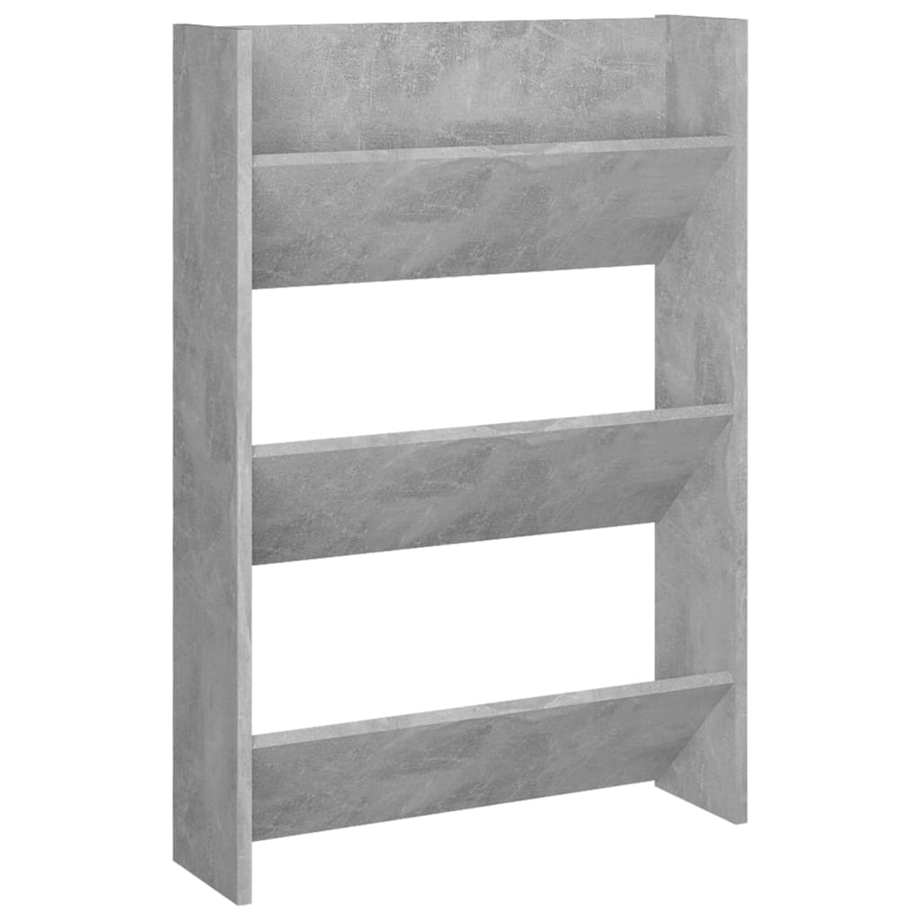 Wall Shoe Cabinet Concrete Grey 60x18x90 cm Engineered Wood - Bargainia.com - 