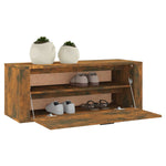 Wall Shoe Cabinet Smoked Oak 100x35x38 cm Engineered Wood - Bargainia.com - 