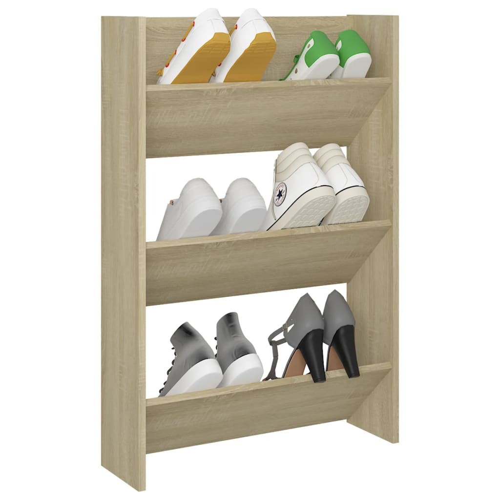 Wall Shoe Cabinet Sonoma Oak 60x18x90 cm Engineered Wood - Bargainia.com - 