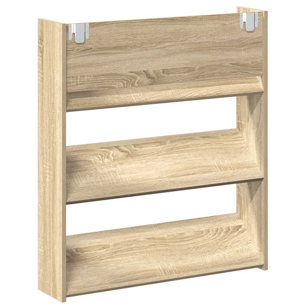 Wall Shoe Cabinet Sonoma Oak 80x18x90 cm Engineered Wood - Bargainia.com - 