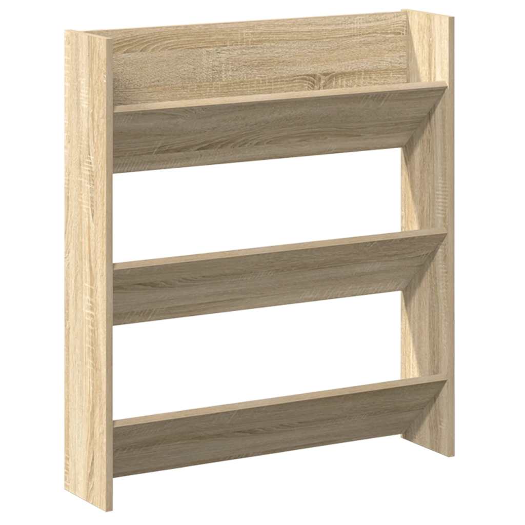 Wall Shoe Cabinet Sonoma Oak 80x18x90 cm Engineered Wood - Bargainia.com - 