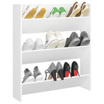 Wall Shoe Cabinet White 80x18x90 cm Engineered Wood - Bargainia.com - 