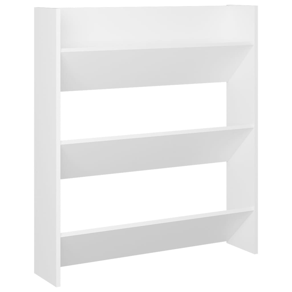 Wall Shoe Cabinet White 80x18x90 cm Engineered Wood - Bargainia.com - 