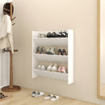 Wall Shoe Cabinet White 80x18x90 cm Engineered Wood - Bargainia.com - 