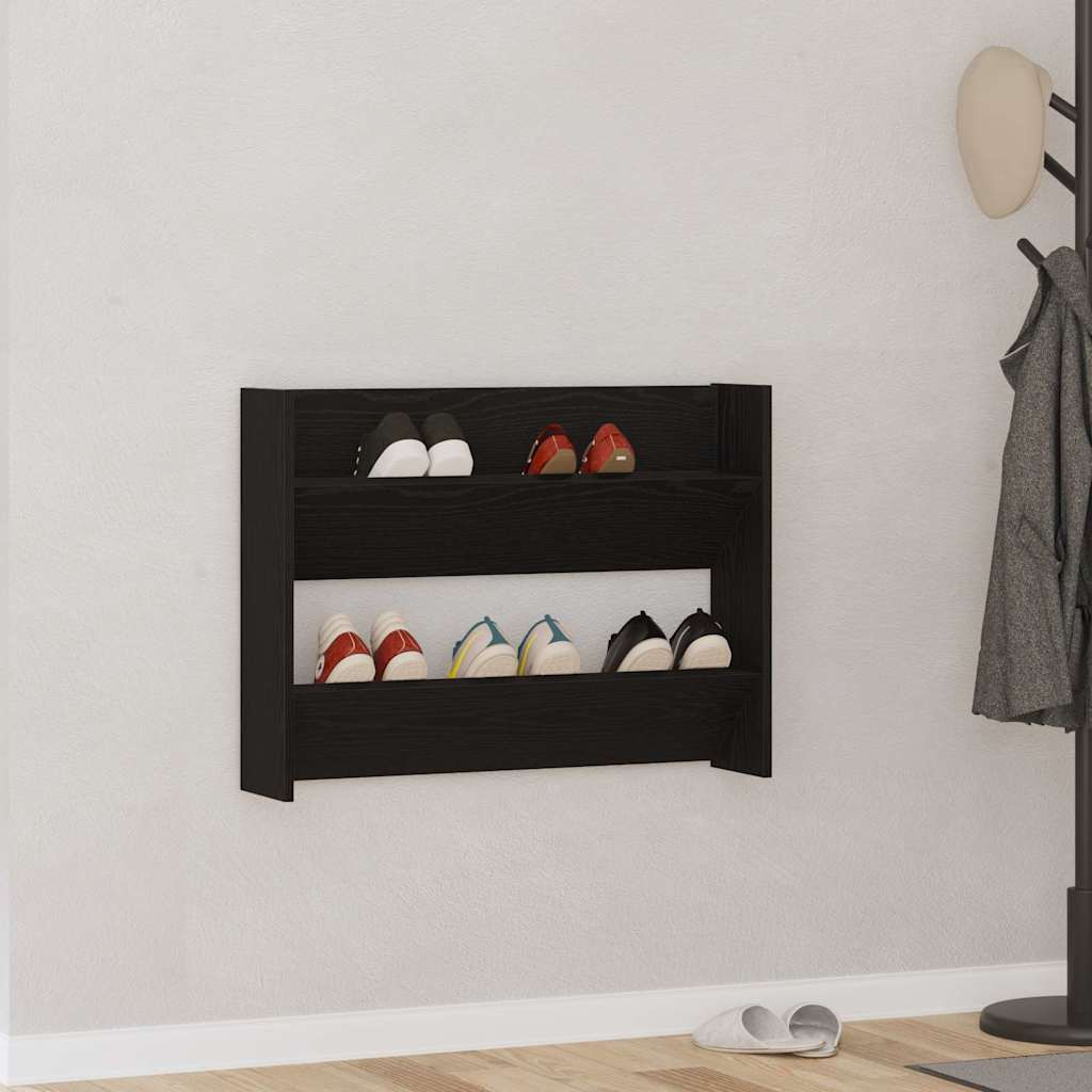 Wall Shoe Cabinet with Shelf Other Black oak Engineered wood - Bargainia.com - 