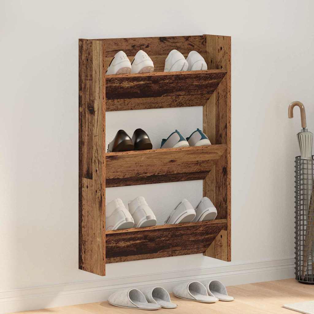 Wall Shoe Cabinet with Shelf Other Old wood Engineered wood - Bargainia.com - 