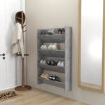 Wall Shoe Cabinets 2 pcs Concrete Grey 80x18x60 cm Engineered Wood - Bargainia.com - 