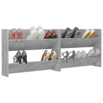 Wall Shoe Cabinets 2 pcs Concrete Grey 80x18x60 cm Engineered Wood - Bargainia.com - 
