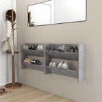 Wall Shoe Cabinets 2 pcs Concrete Grey 80x18x60 cm Engineered Wood - Bargainia.com - 
