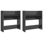 Wall Shoe Cabinets 2 pcs High Gloss Grey 60x18x60 cm Engineered Wood - Bargainia.com - 