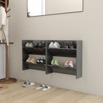 Wall Shoe Cabinets 2 pcs High Gloss Grey 60x18x60 cm Engineered Wood - Bargainia.com - 