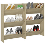 Wall Shoe Cabinets 2 pcs Sonoma Oak 60x18x90 cm Engineered Wood - Bargainia.com - 