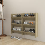 Wall Shoe Cabinets 2 pcs Sonoma Oak 60x18x90 cm Engineered Wood - Bargainia.com - 