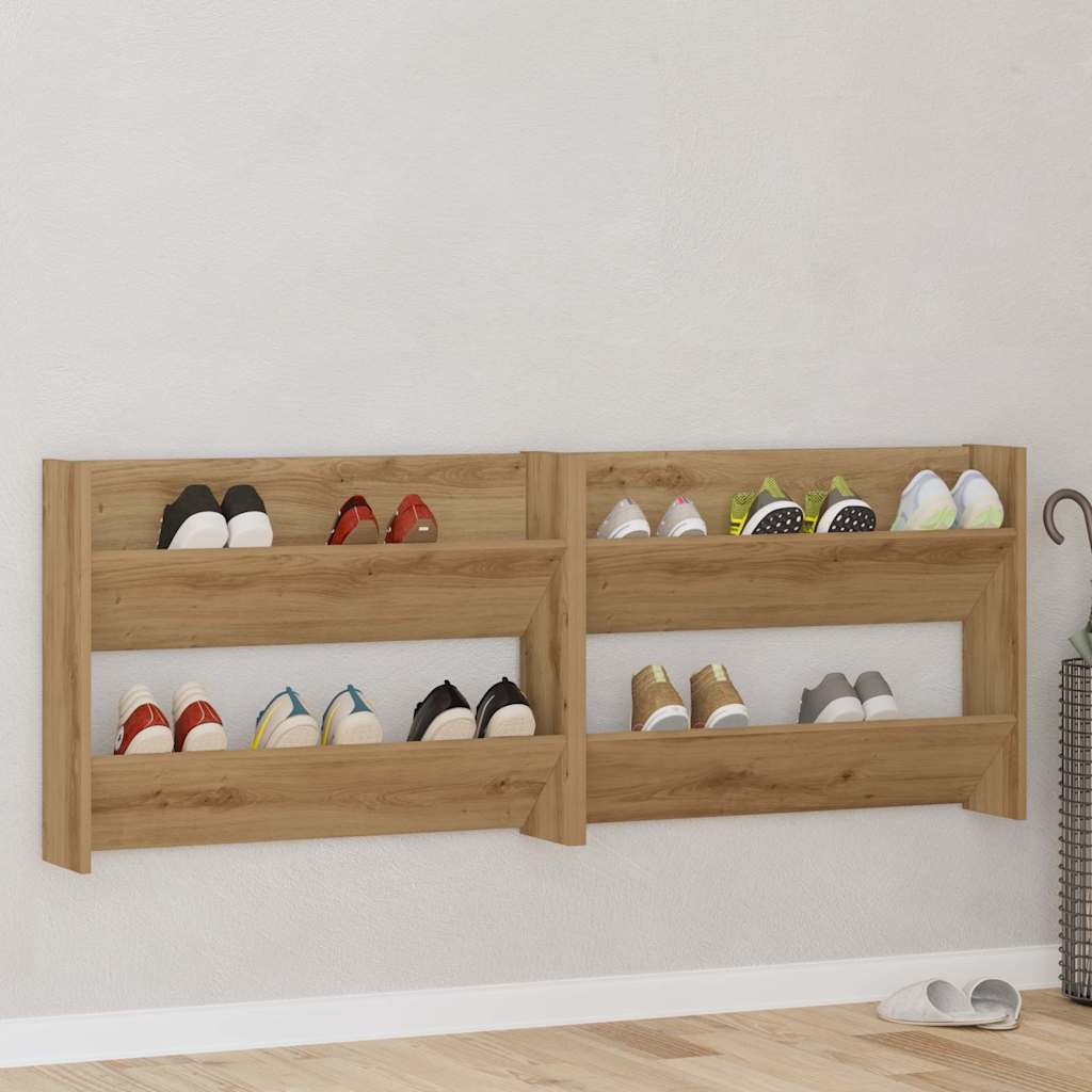 Wall Shoe Cabinets with Shelf Artisan oak Engineered wood - Bargainia.com - 