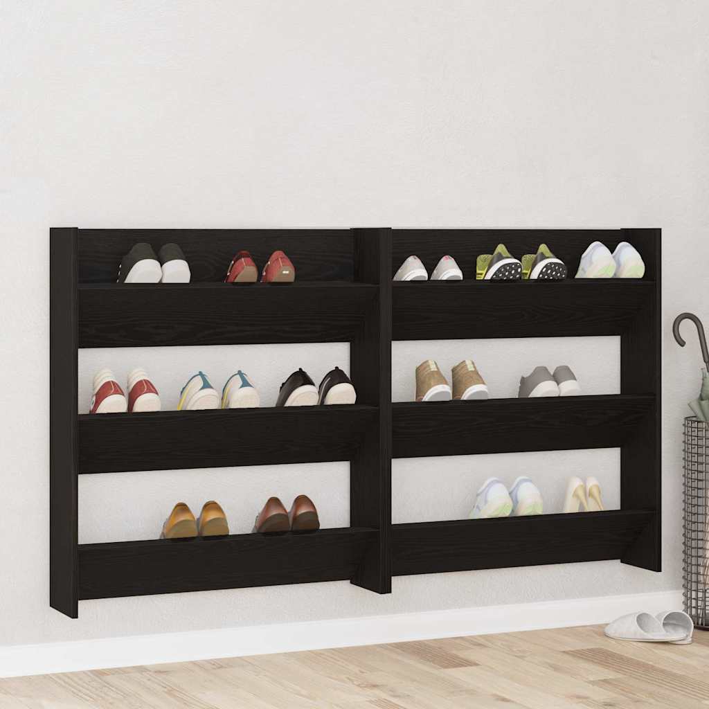 Wall Shoe Cabinets with Shelf Other Black oak Engineered wood - Bargainia.com - 