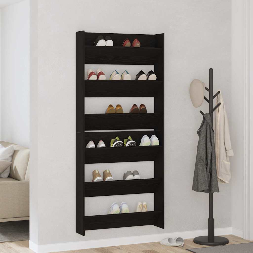 Wall Shoe Cabinets with Shelf Other Black oak Engineered wood - Bargainia.com - 
