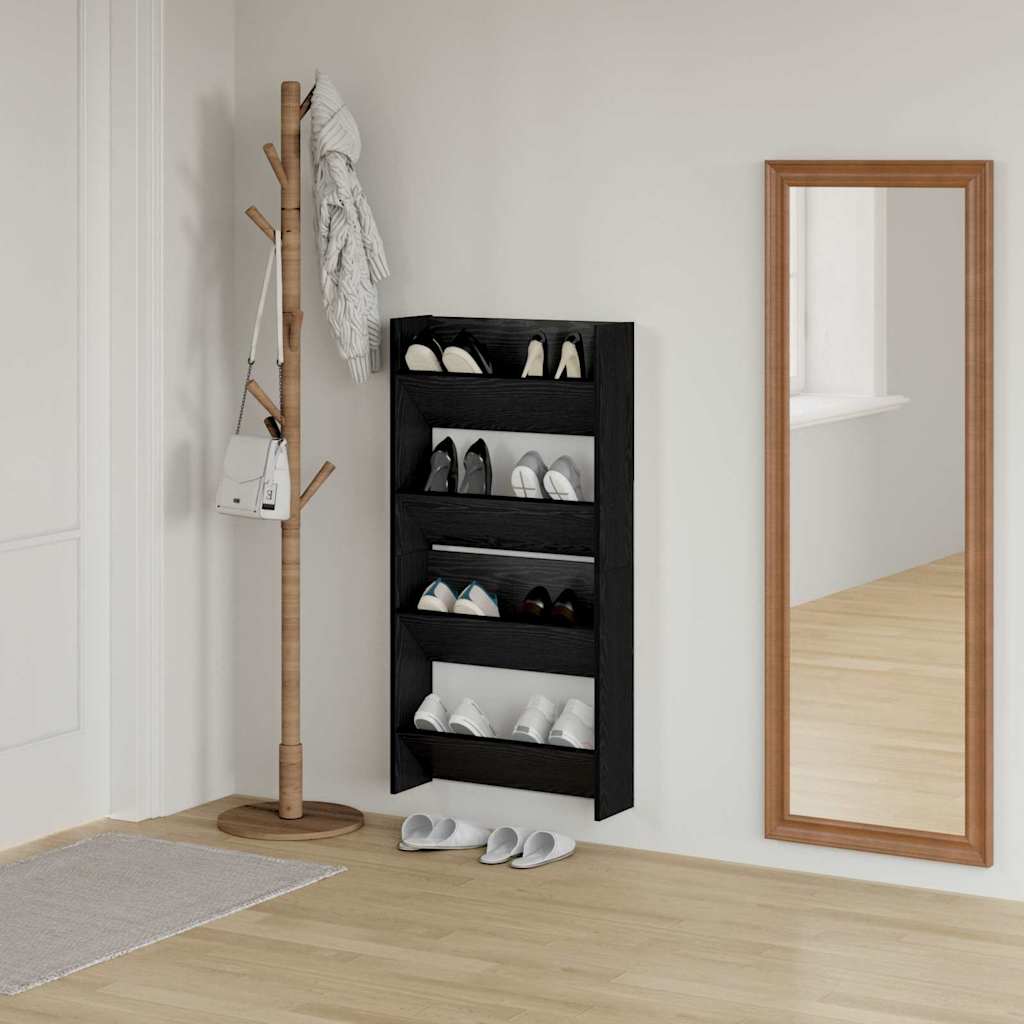 Wall Shoe Cabinets with Shelf Other Black oak Engineered wood - Bargainia.com - 