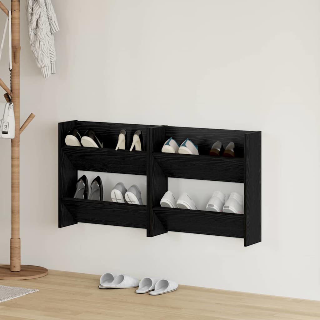 Wall Shoe Cabinets with Shelf Other Black oak Engineered wood - Bargainia.com - 
