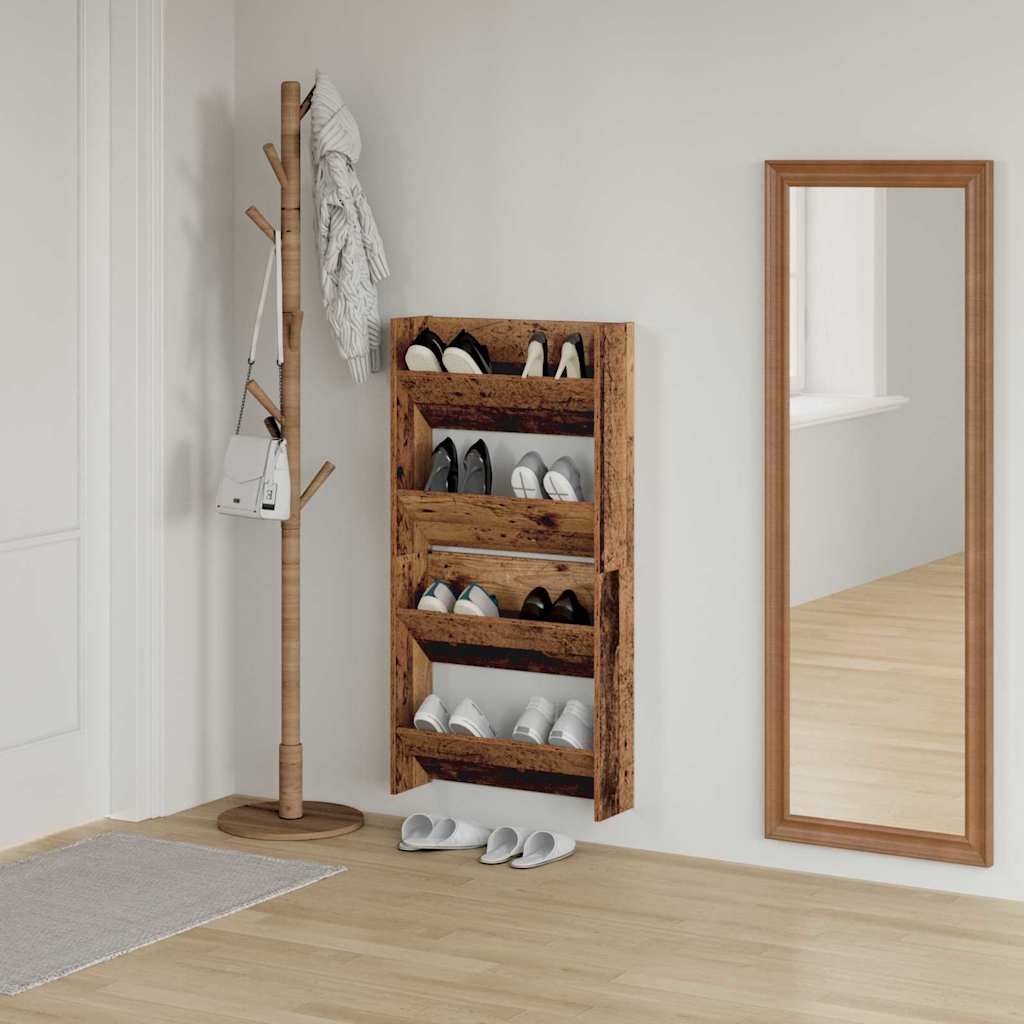 Wall Shoe Cabinets with Shelf Other Old wood Engineered wood - Bargainia.com - 