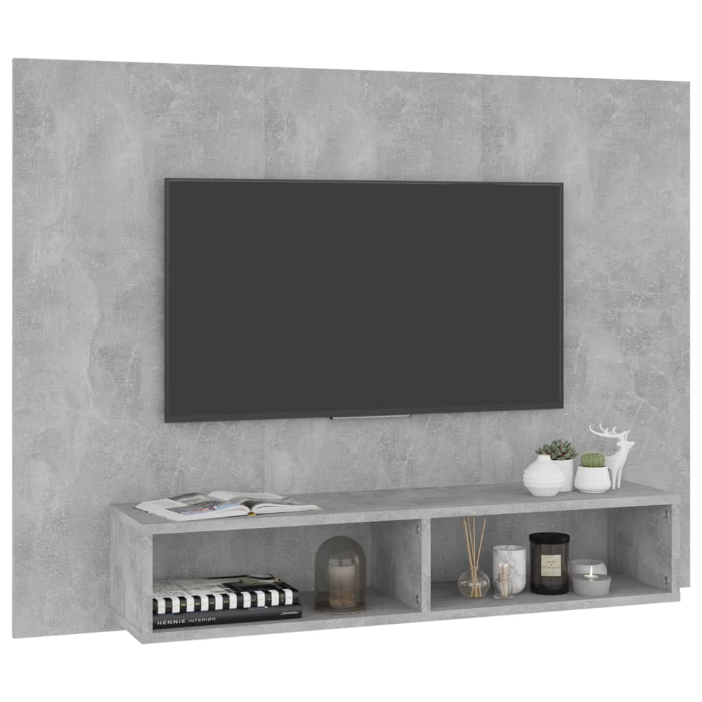 Wall TV Cabinet Concrete Grey 120x23.5x90 cm Engineered Wood - Bargainia.com - 8720286606131 - 808273