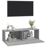 Wall TV Cabinets 2 pcs Grey Sonoma 100x30x30 cm Engineered Wood - Bargainia.com - 