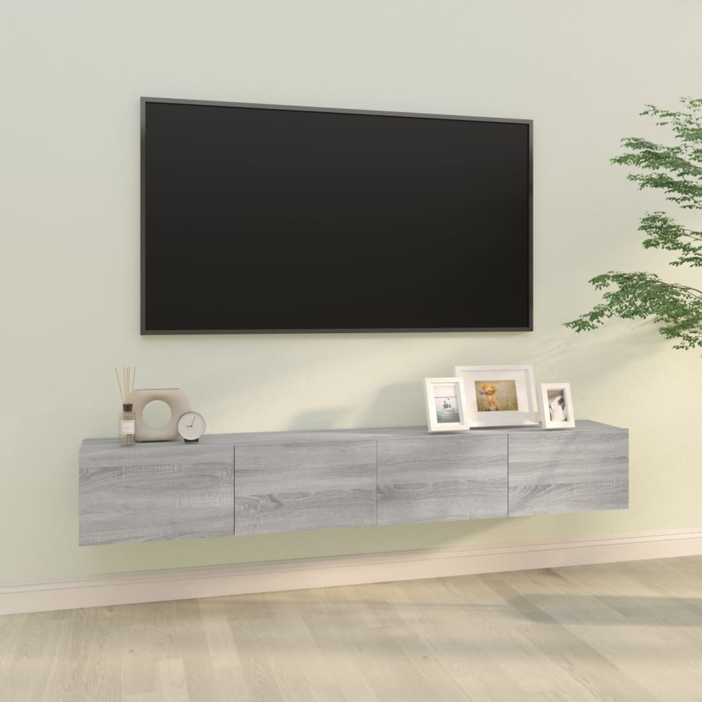 Wall TV Cabinets 2 pcs Grey Sonoma 100x30x30 cm Engineered Wood - Bargainia.com - 