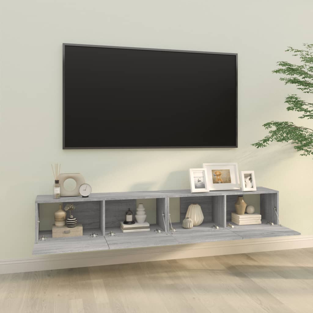 Wall TV Cabinets 2 pcs Grey Sonoma 100x30x30 cm Engineered Wood - Bargainia.com - 8720287087472 - 820467