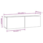 Wall TV Cabinets 2 pcs Grey Sonoma 100x30x30 cm Engineered Wood - Bargainia.com - 