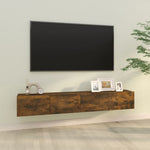 Wall TV Cabinets 2 pcs Smoked Oak 100x30x30 cm Engineered Wood - Bargainia.com - 