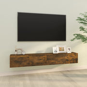 Wall TV Cabinets 2 pcs Smoked Oak 100x30x30 cm Engineered Wood - Bargainia.com - 8720287087465 - 820466