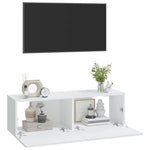 Wall TV Cabinets 2 pcs White 100x30x30 cm Engineered Wood - Bargainia.com - 