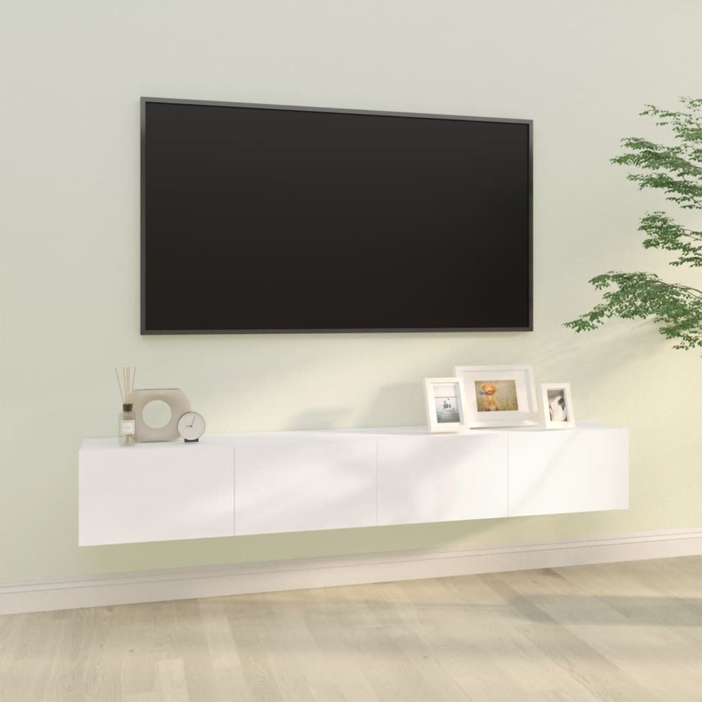 Wall TV Cabinets 2 pcs White 100x30x30 cm Engineered Wood - Bargainia.com - 8720287078227 - 804544