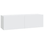 Wall TV Cabinets 2 pcs White 100x30x30 cm Engineered Wood - Bargainia.com - 