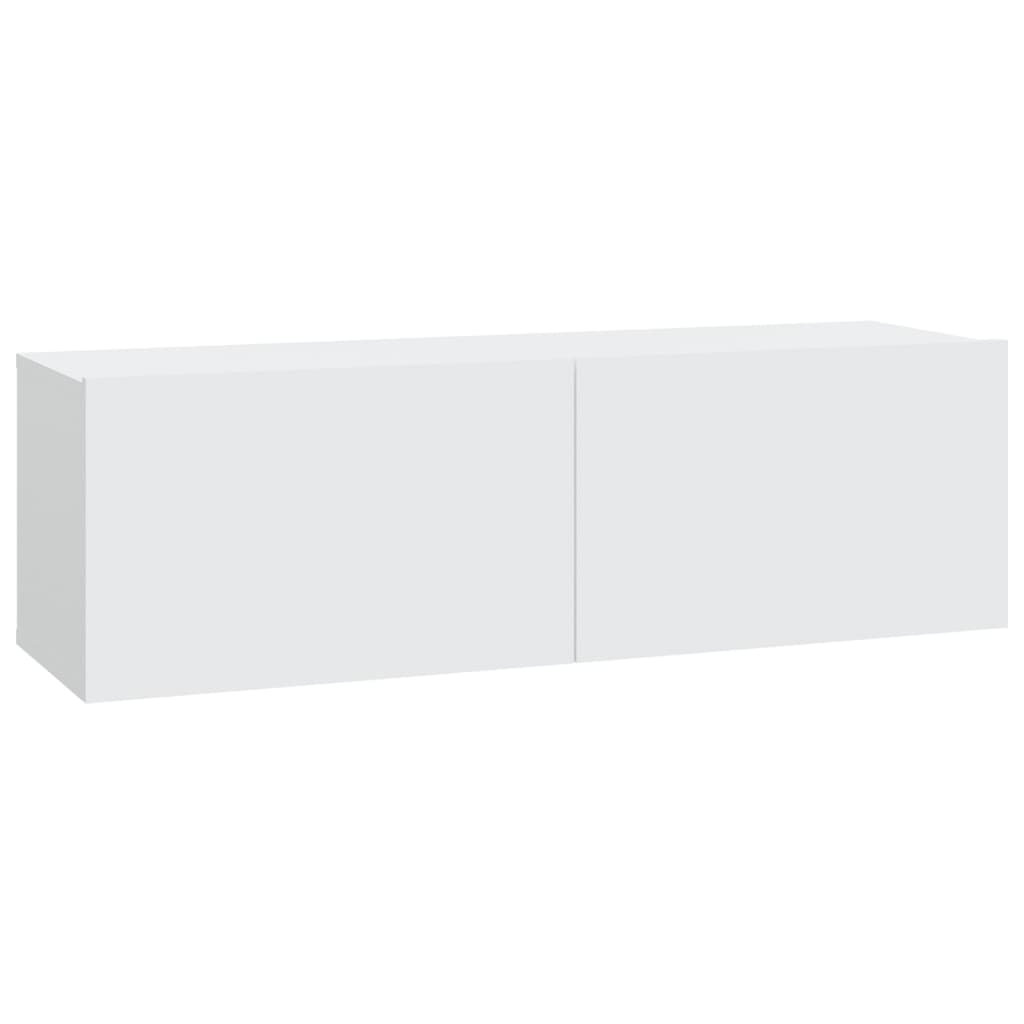 Wall TV Cabinets 2 pcs White 100x30x30 cm Engineered Wood - Bargainia.com - 