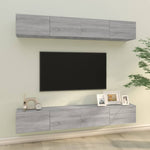 Wall TV Cabinets 4 pcs Grey Sonoma 100x30x30 cm - Bargainia.com - 