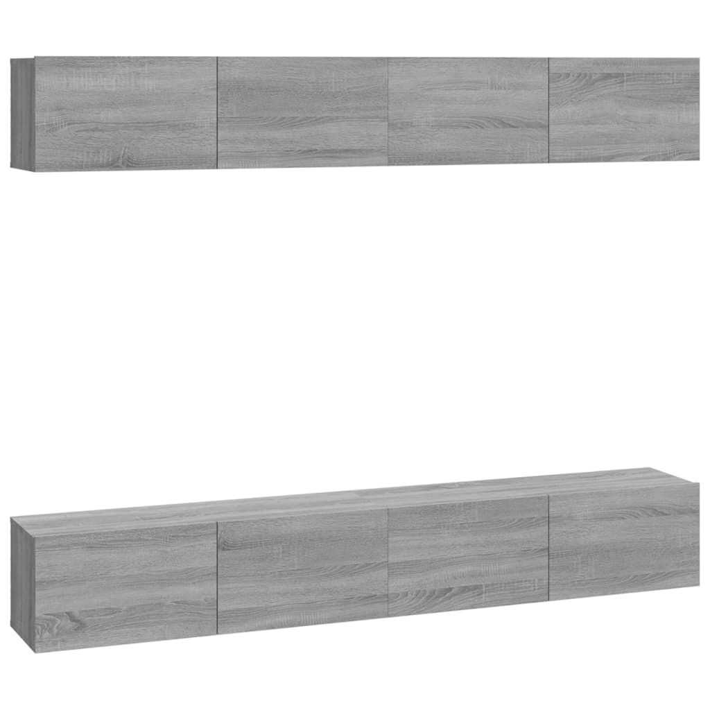 Wall TV Cabinets 4 pcs Grey Sonoma 100x30x30 cm - Bargainia.com - 8720287103424 - 3114196