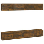 Wall TV Cabinets 4 pcs Smoked Oak 100x30x30 cm - Bargainia.com - 