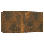 Wall TV Cabinets 4 pcs Smoked Oak 60x30x30 cm Engineered Wood - Bargainia.com - 
