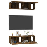 Wall TV Cabinets 4 pcs Smoked Oak 60x30x30 cm Engineered Wood - Bargainia.com - 