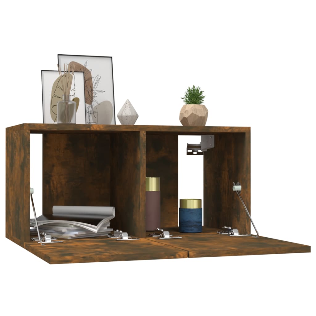 Wall TV Cabinets 4 pcs Smoked Oak 60x30x30 cm Engineered Wood - Bargainia.com - 8720287157298 - 3120203